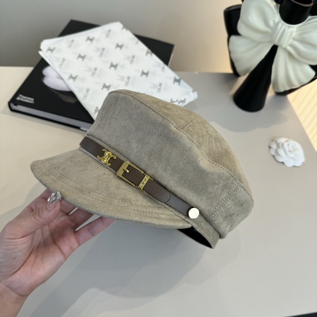 💕Celine赛琳新款鸭舌帽军帽，头围57cm