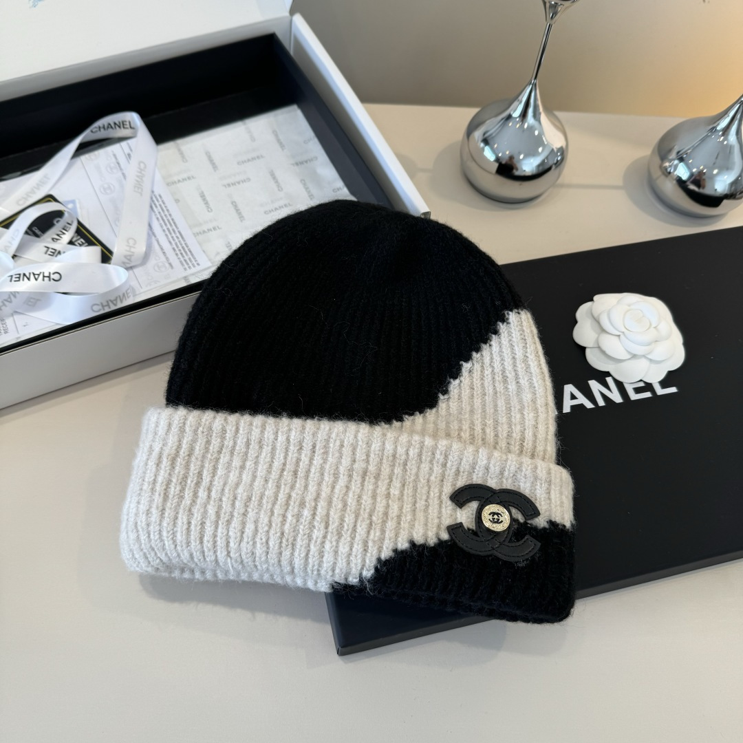 💕Chanel香奈儿新款羊毛帽 男女通用毛线帽，秋冬冷帽
