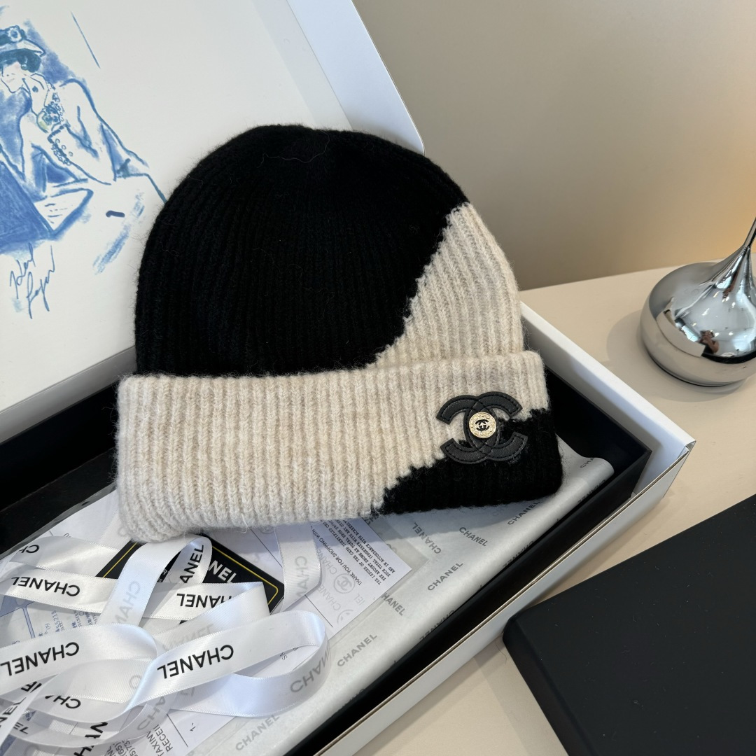 💕Chanel香奈儿新款羊毛帽 男女通用毛线帽，秋冬冷帽