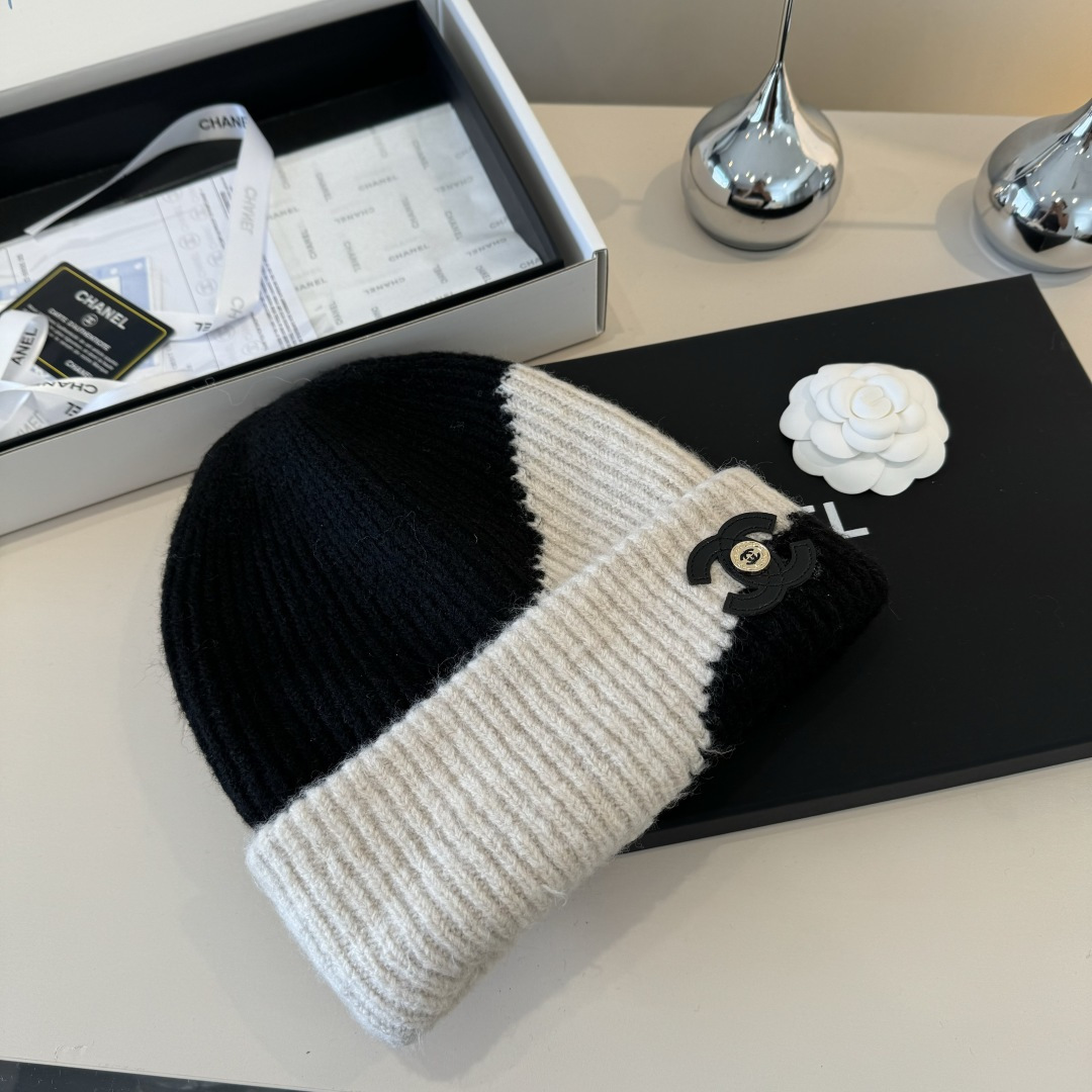 💕Chanel香奈儿新款羊毛帽 男女通用毛线帽，秋冬冷帽