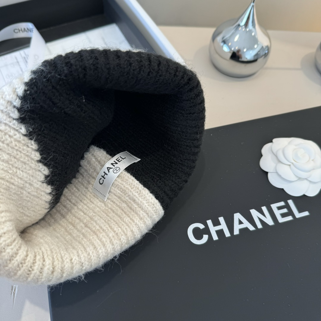 💕Chanel香奈儿新款羊毛帽 男女通用毛线帽，秋冬冷帽
