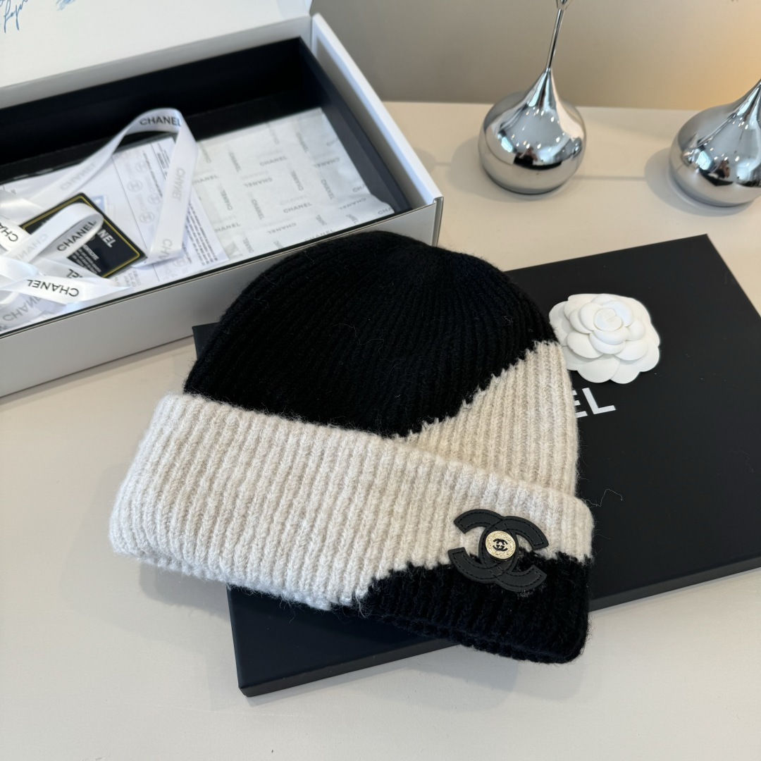 💕Chanel香奈儿新款羊毛帽 男女通用毛线帽，秋冬冷帽