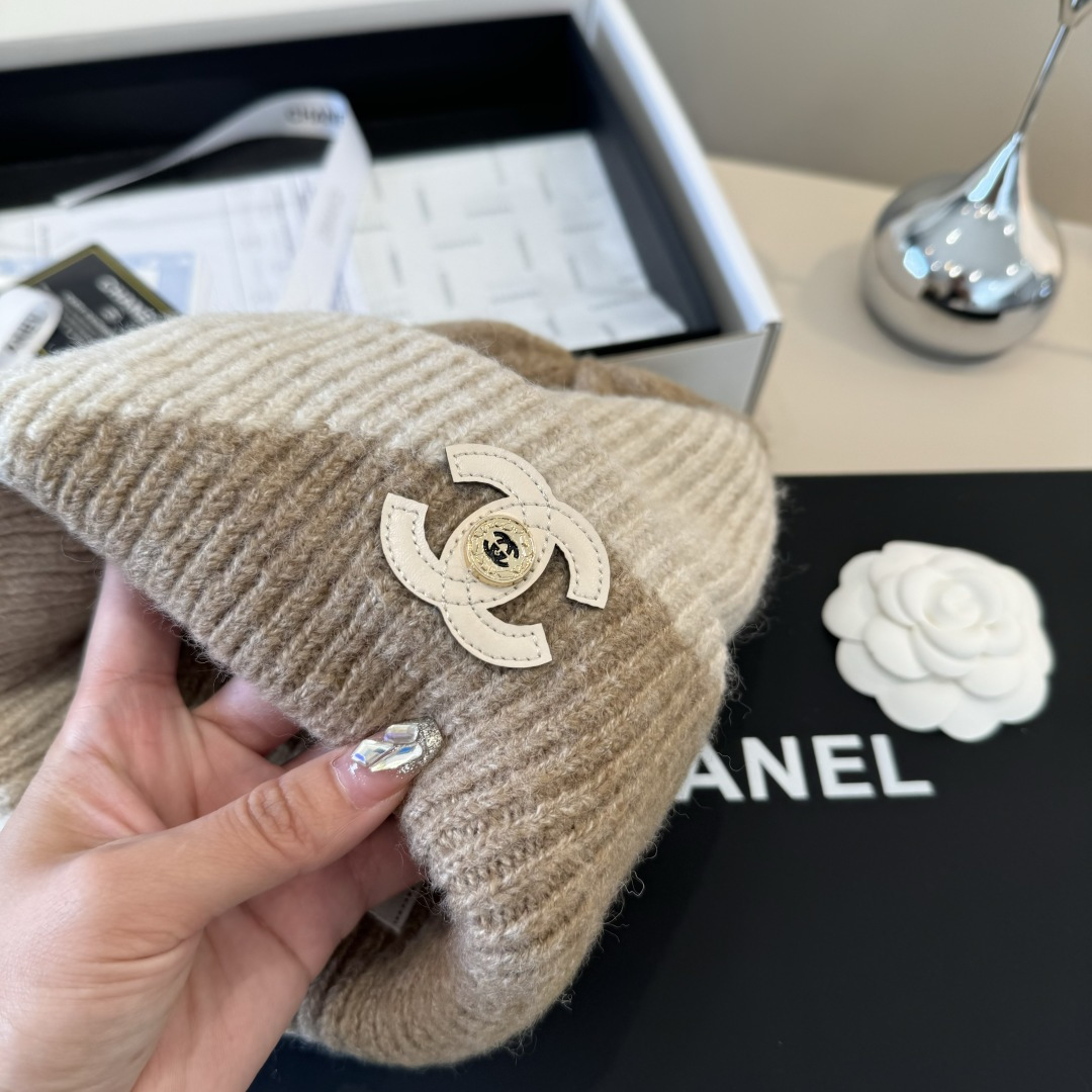 💕Chanel香奈儿新款羊毛帽 男女通用毛线帽，秋冬冷帽