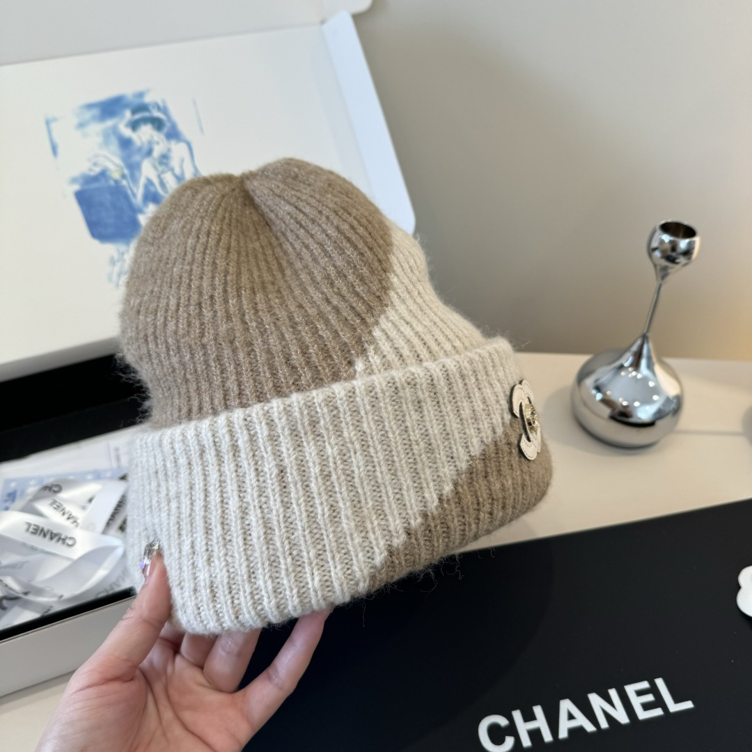 💕Chanel香奈儿新款羊毛帽 男女通用毛线帽，秋冬冷帽