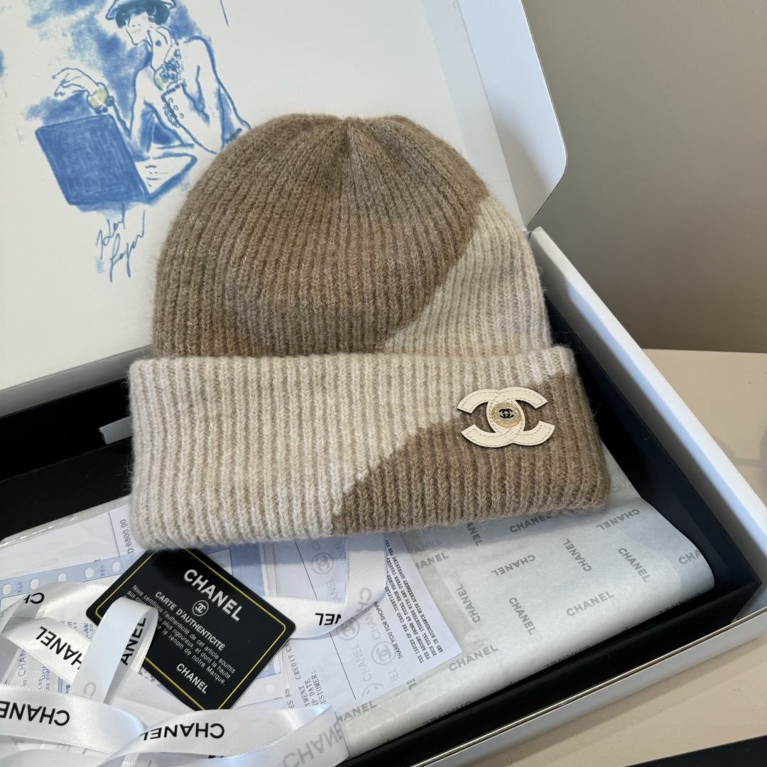 💕Chanel香奈儿新款羊毛帽 男女通用毛线帽，秋冬冷帽
