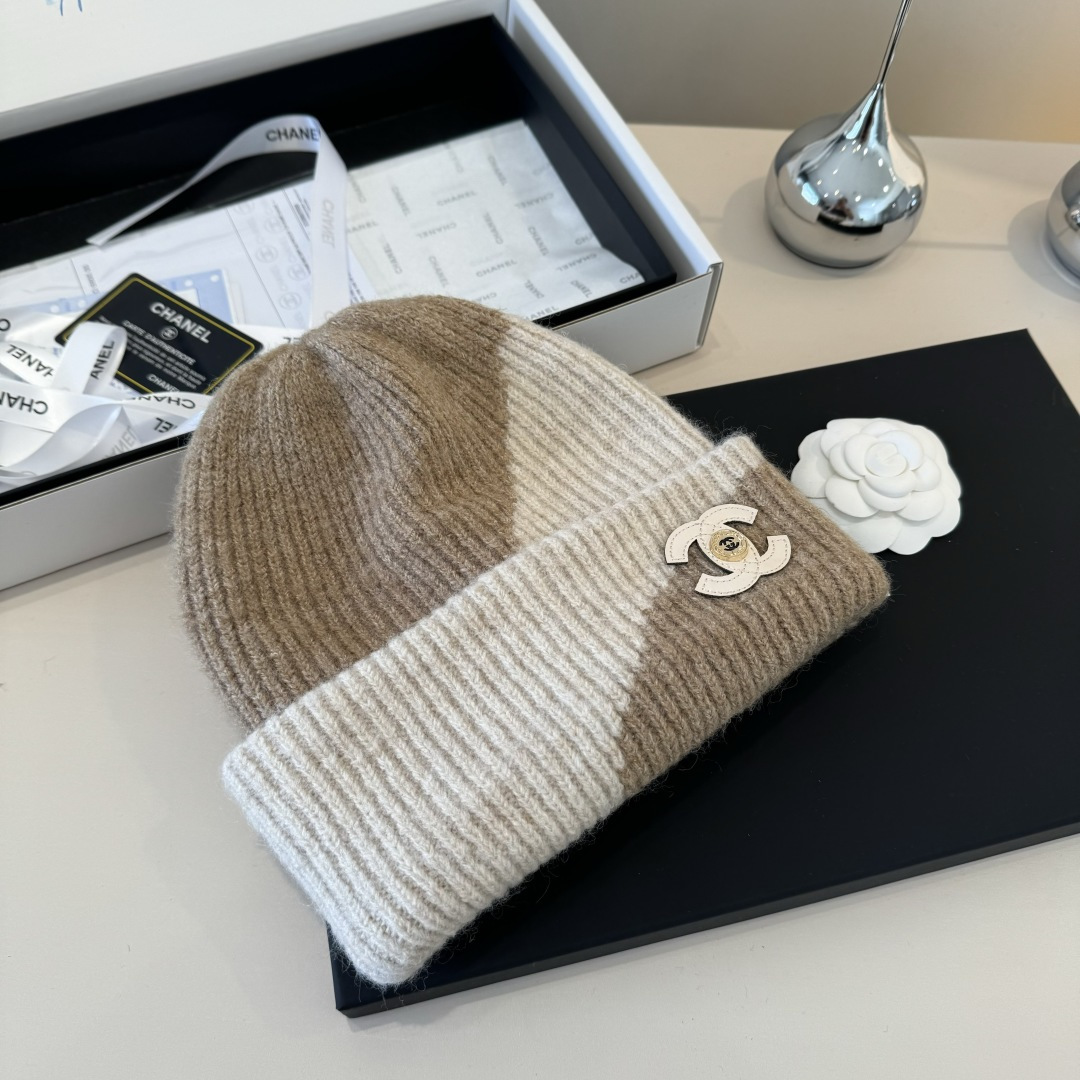 💕Chanel香奈儿新款羊毛帽 男女通用毛线帽，秋冬冷帽