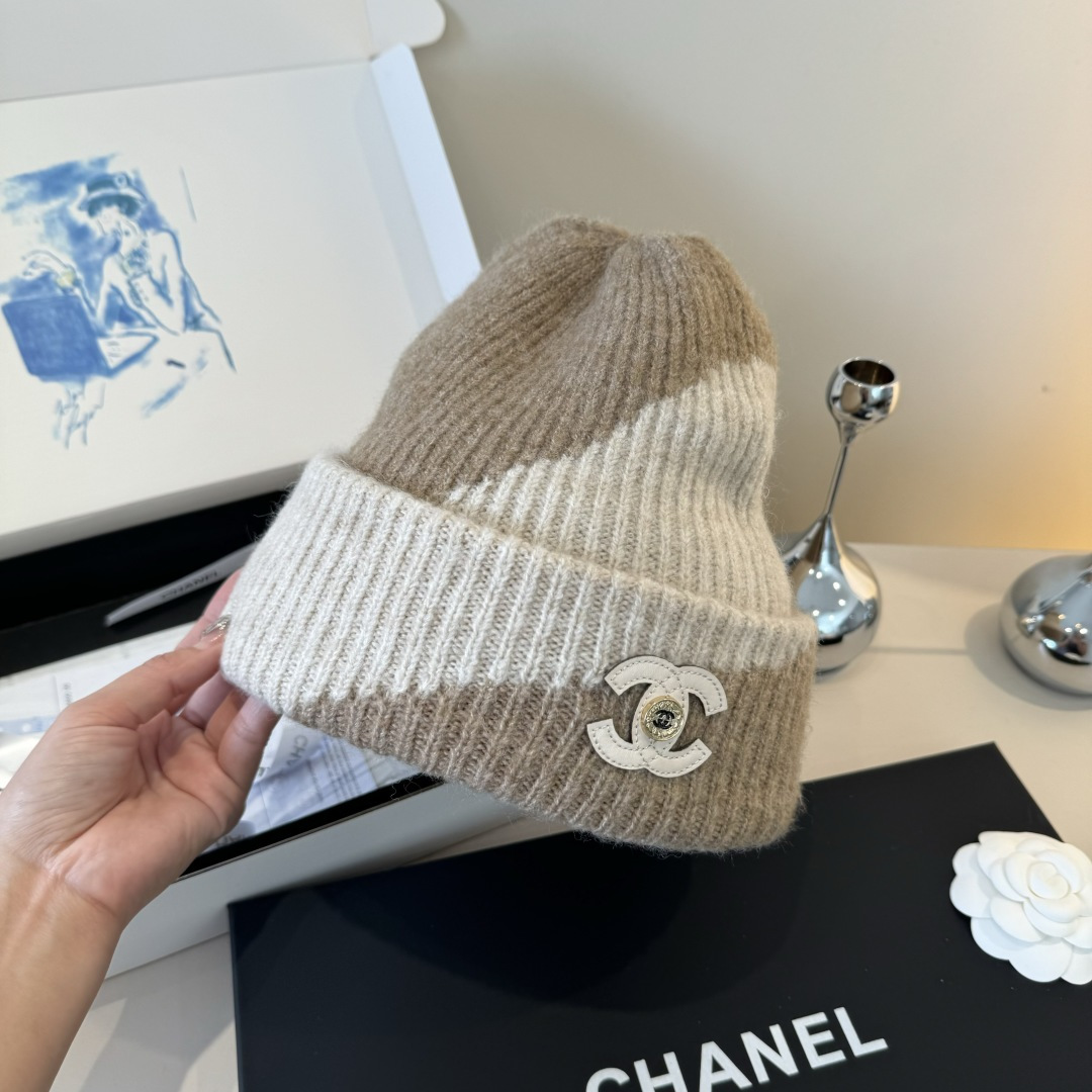 💕Chanel香奈儿新款羊毛帽 男女通用毛线帽，秋冬冷帽