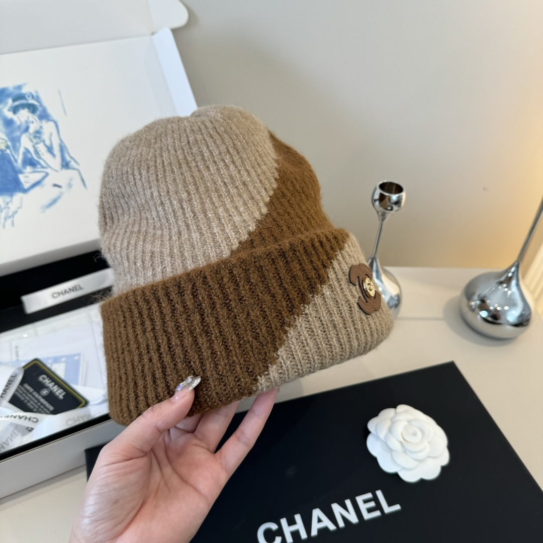 💕Chanel香奈儿新款羊毛帽 男女通用毛线帽，秋冬冷帽