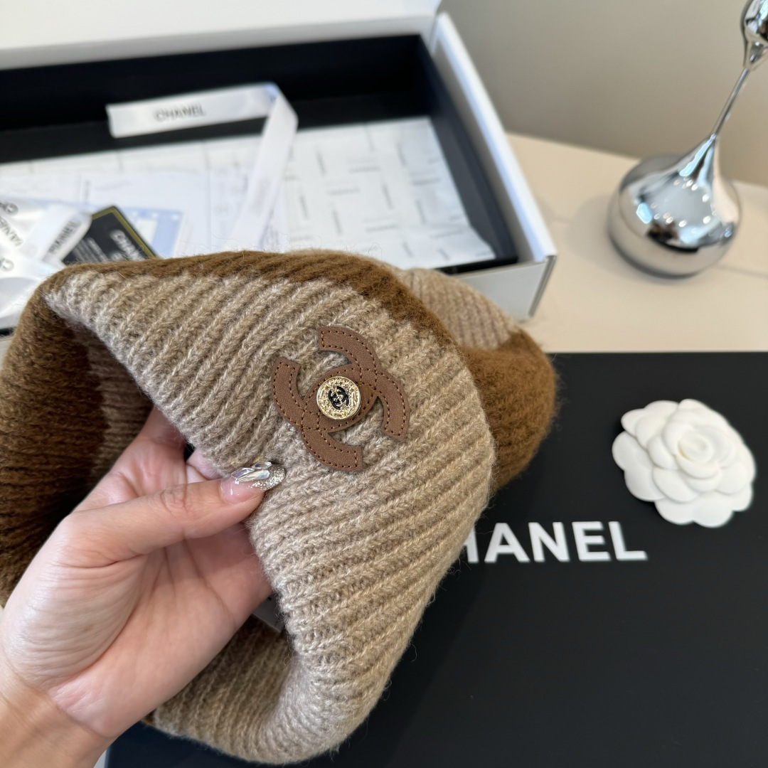 💕Chanel香奈儿新款羊毛帽 男女通用毛线帽，秋冬冷帽