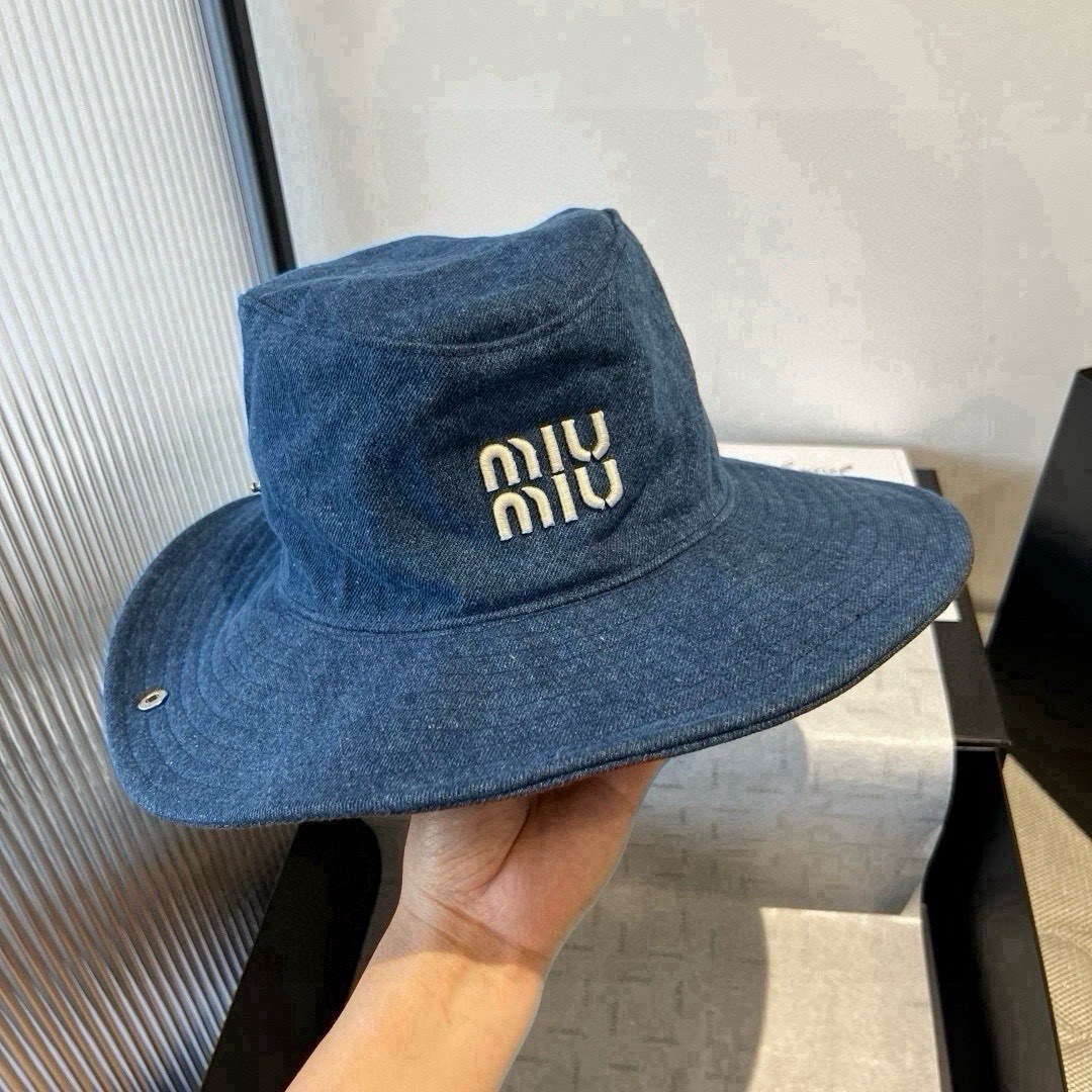 💕miumiu缪缪高端牛仔渔夫帽，原单品质，头围57cm