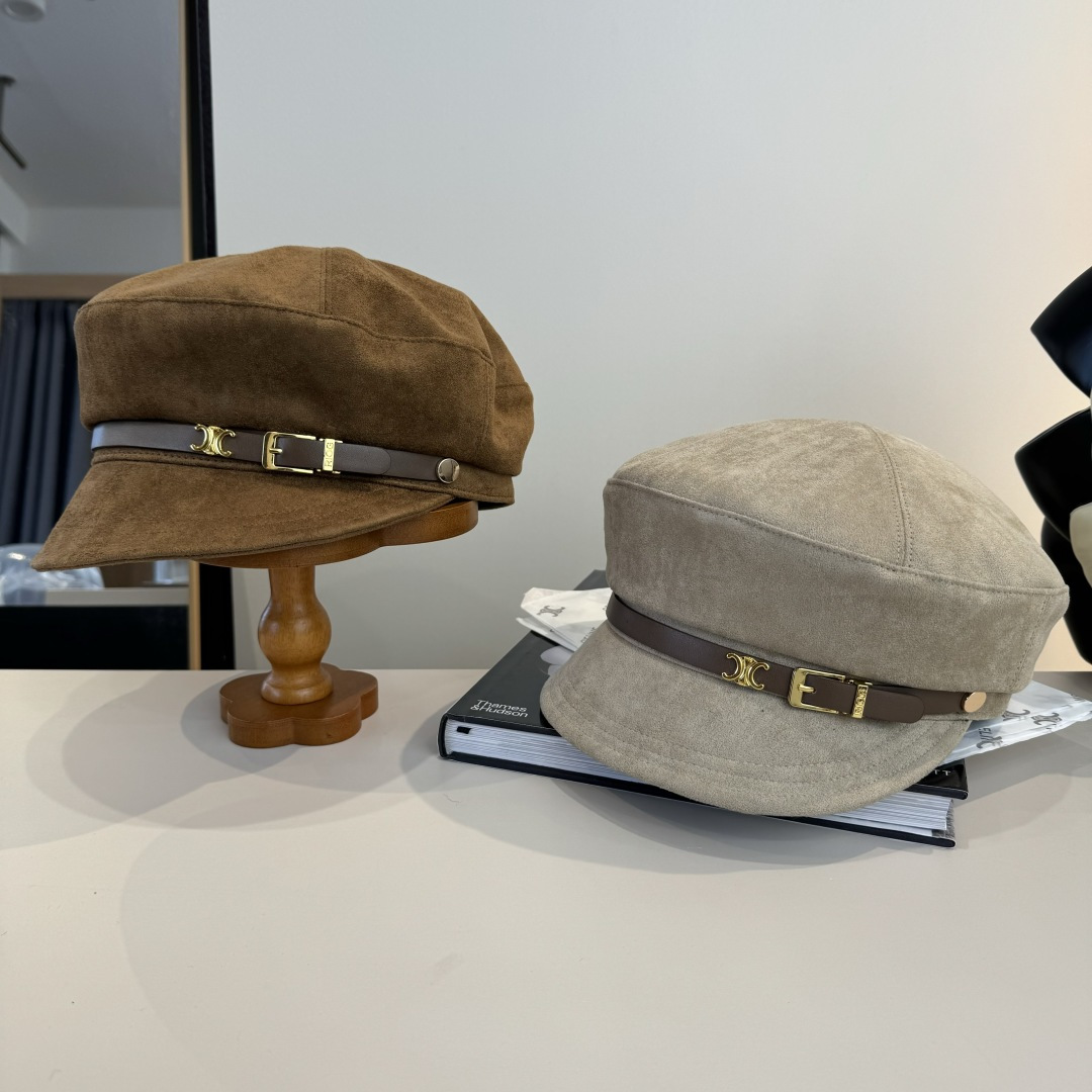 💕Celine赛琳新款鸭舌帽军帽，头围57cm