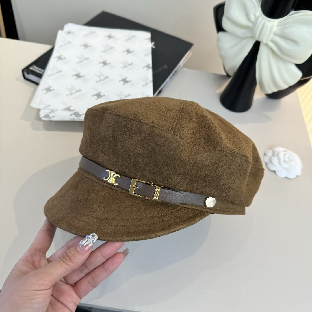 💕Celine赛琳新款鸭舌帽军帽，头围57cm