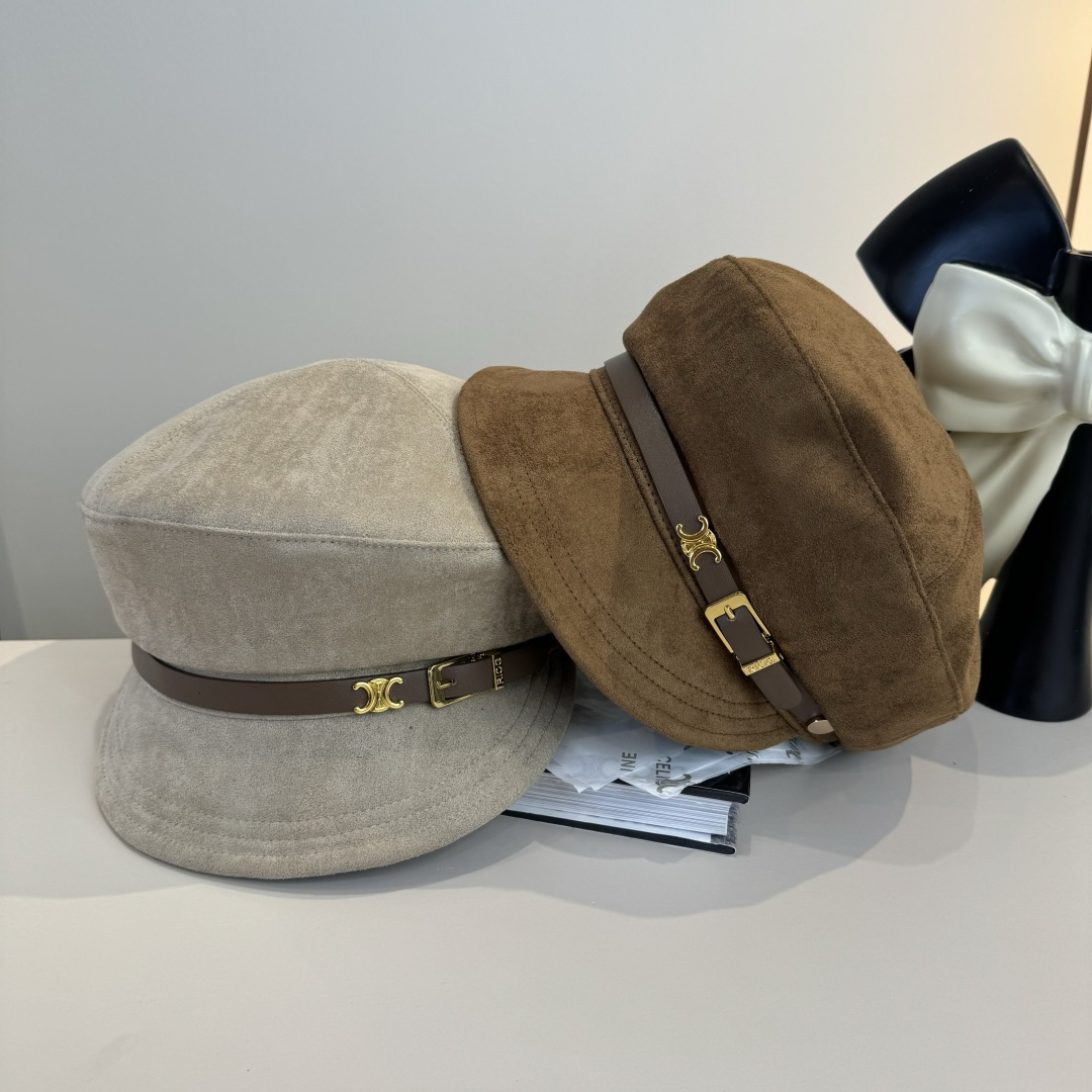 💕Celine赛琳新款鸭舌帽军帽，头围57cm