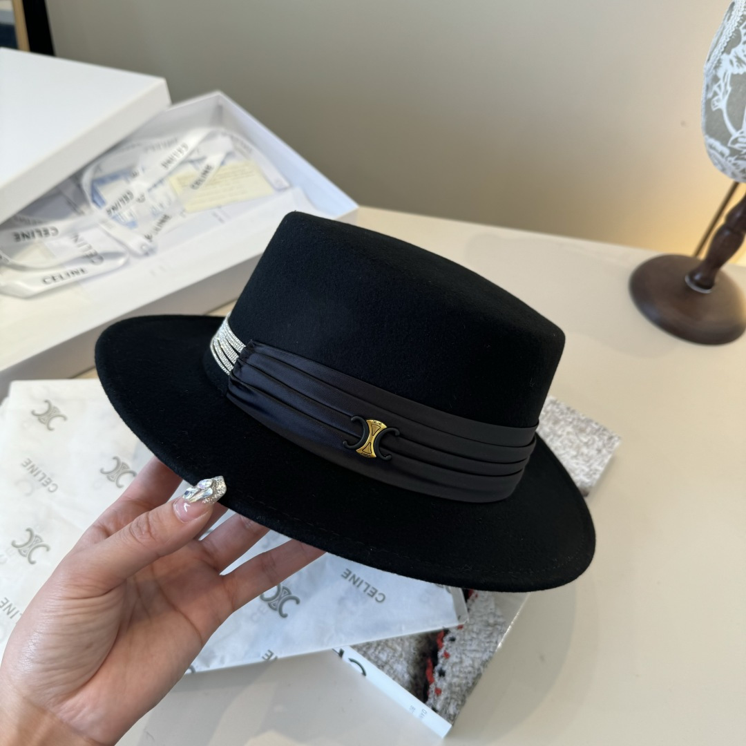 NO:643533,Celine new wool top hat, flat top hat, 100% wool fabric, head circumference 57cm hat, fisherman hat, baseball cap, knitted hat, hat, celine, celine, espadrilles, hats19860909Celine赛琳新款羊毛礼帽,平顶礼帽,百分百羊毛面料,头围57cm帽子渔夫帽棒球帽针织帽,帽子,celine,celine,espadrilles,hats,hat