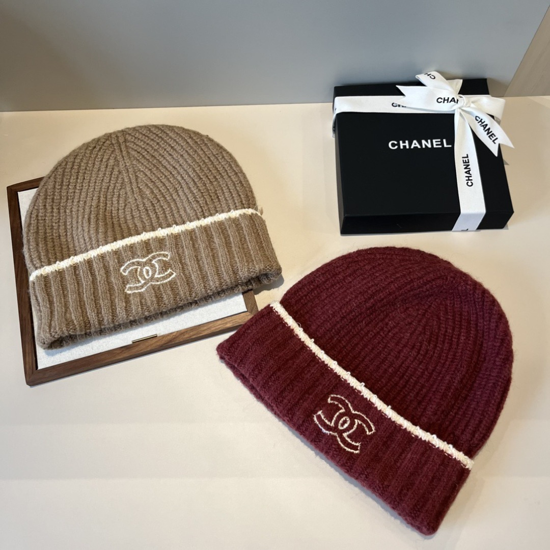💕Chanel香奈儿针织毛线帽，专柜新款