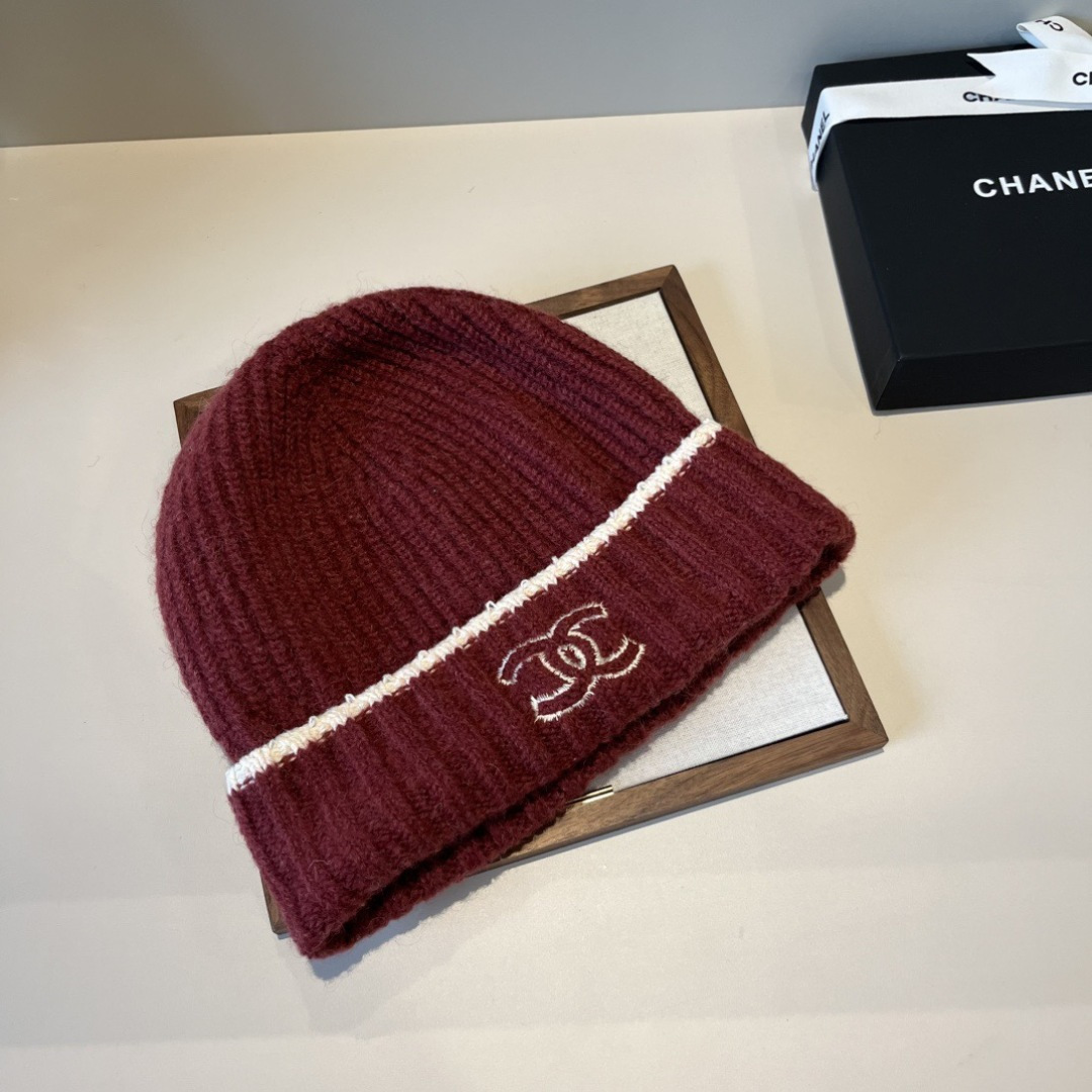 💕Chanel香奈儿针织毛线帽，专柜新款