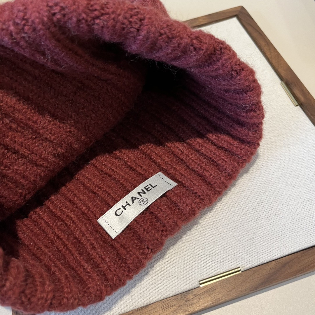 💕Chanel香奈儿针织毛线帽，专柜新款
