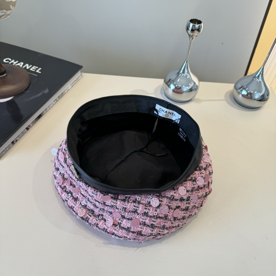 💕Chanel香奈儿贝雷帽，闪片贝雷帽，春秋新款，头围57cm
