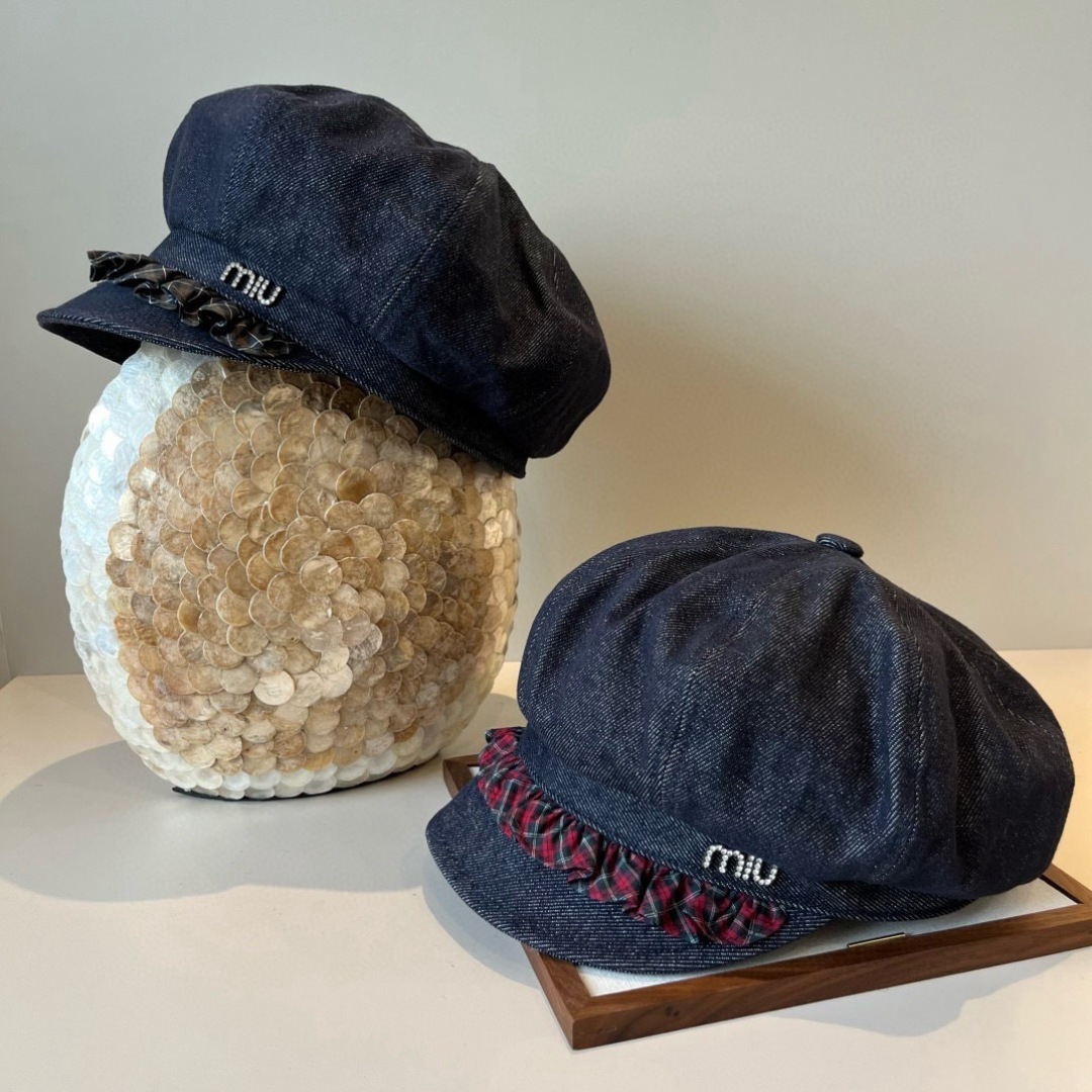 💕miumiu缪缪新款鸭舌军帽，高级定制，头围57cm