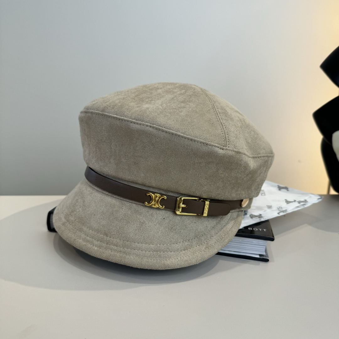 💕Celine赛琳新款鸭舌帽军帽，头围57cm