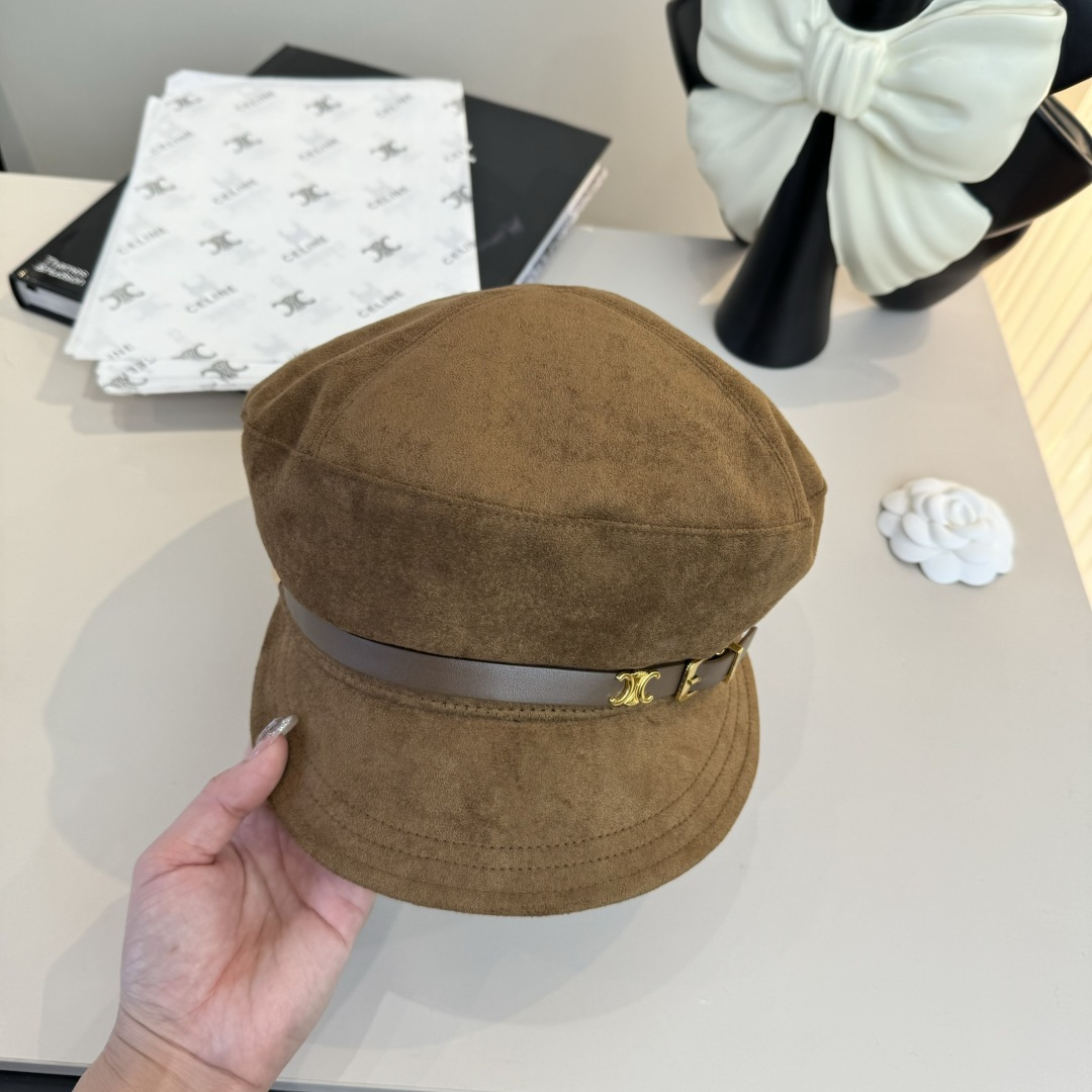 💕Celine赛琳新款鸭舌帽军帽，头围57cm