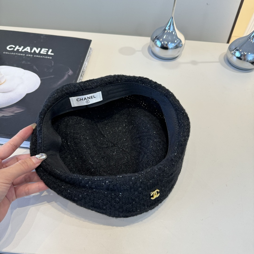 💕Chanel香奈儿羊毛贝雷帽，小香风贝雷帽，头围57cm