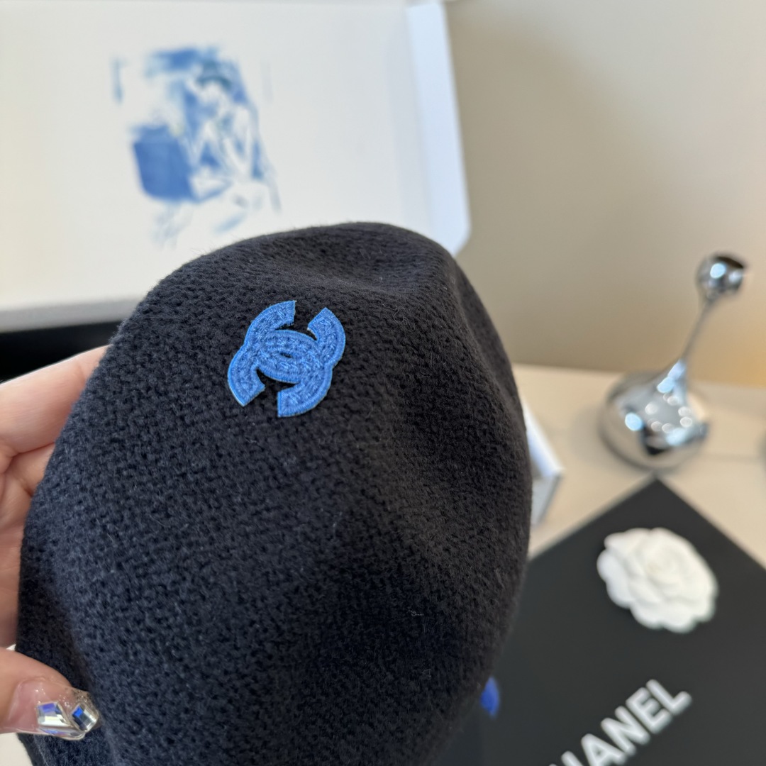 💕Chanel香奈儿羊毛贝雷帽 ，百分百羊毛面料，