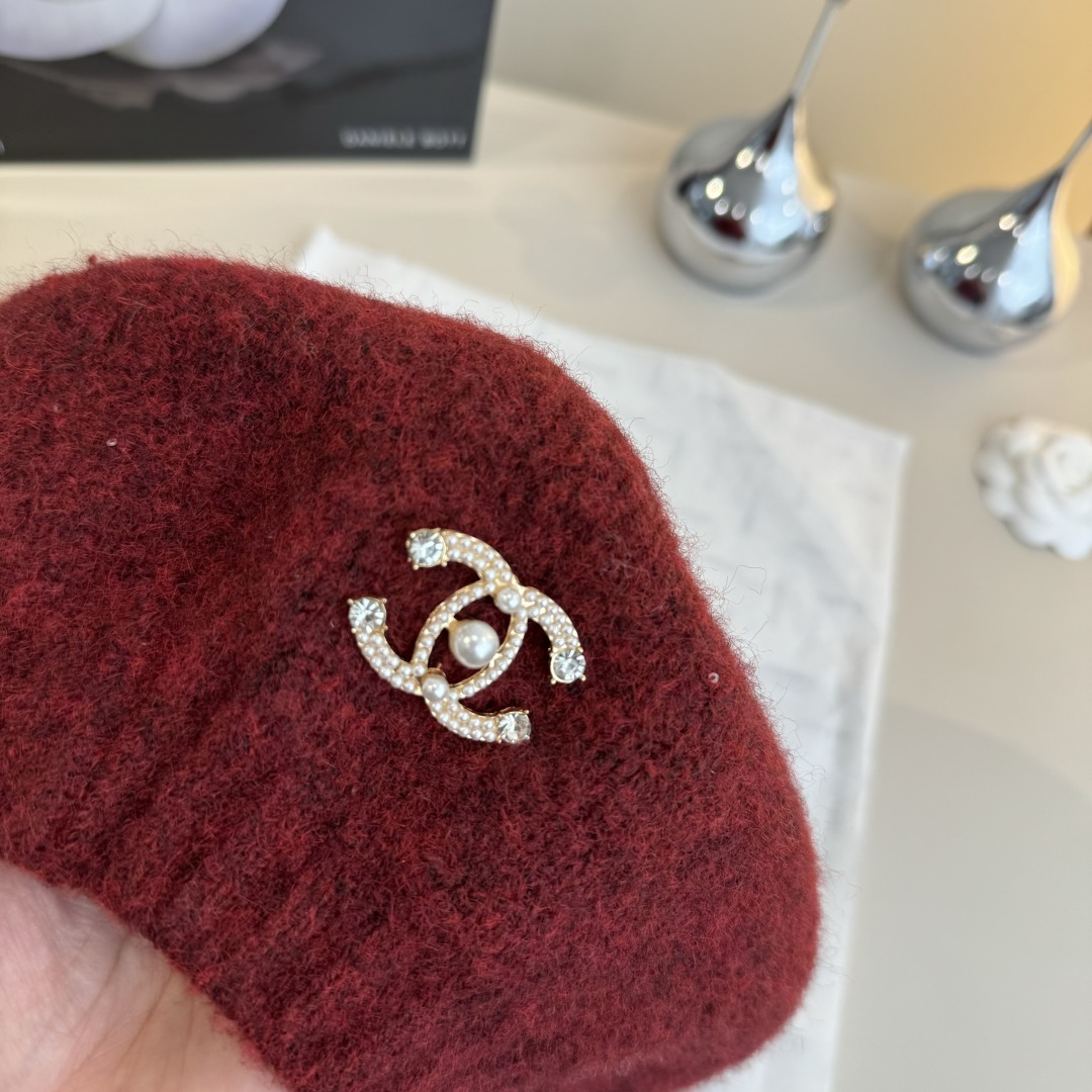 💕Chanel香奈儿羊毛贝雷帽，针织贝雷帽、百搭款