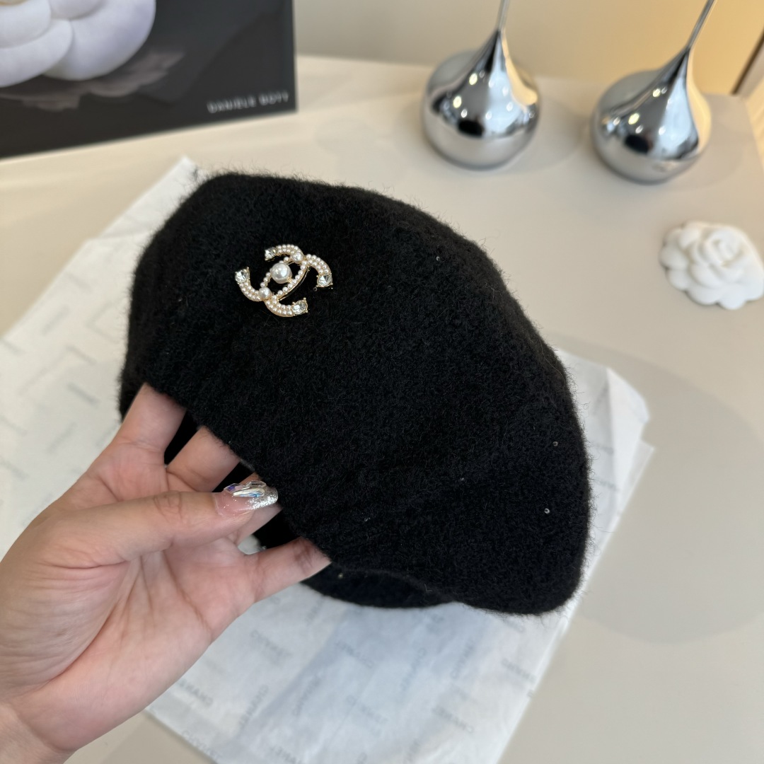 💕Chanel香奈儿羊毛贝雷帽，针织贝雷帽、百搭款