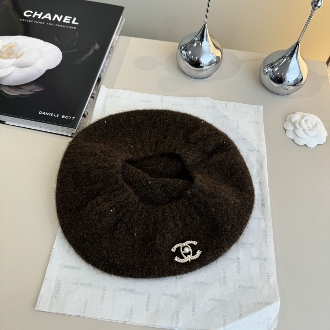 💕Chanel香奈儿羊毛贝雷帽，针织贝雷帽、百搭款