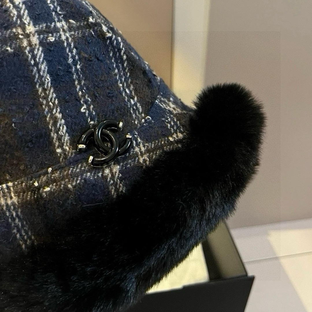 💕Chanel香奈儿加绒冷帽，渔夫帽 头围57cm