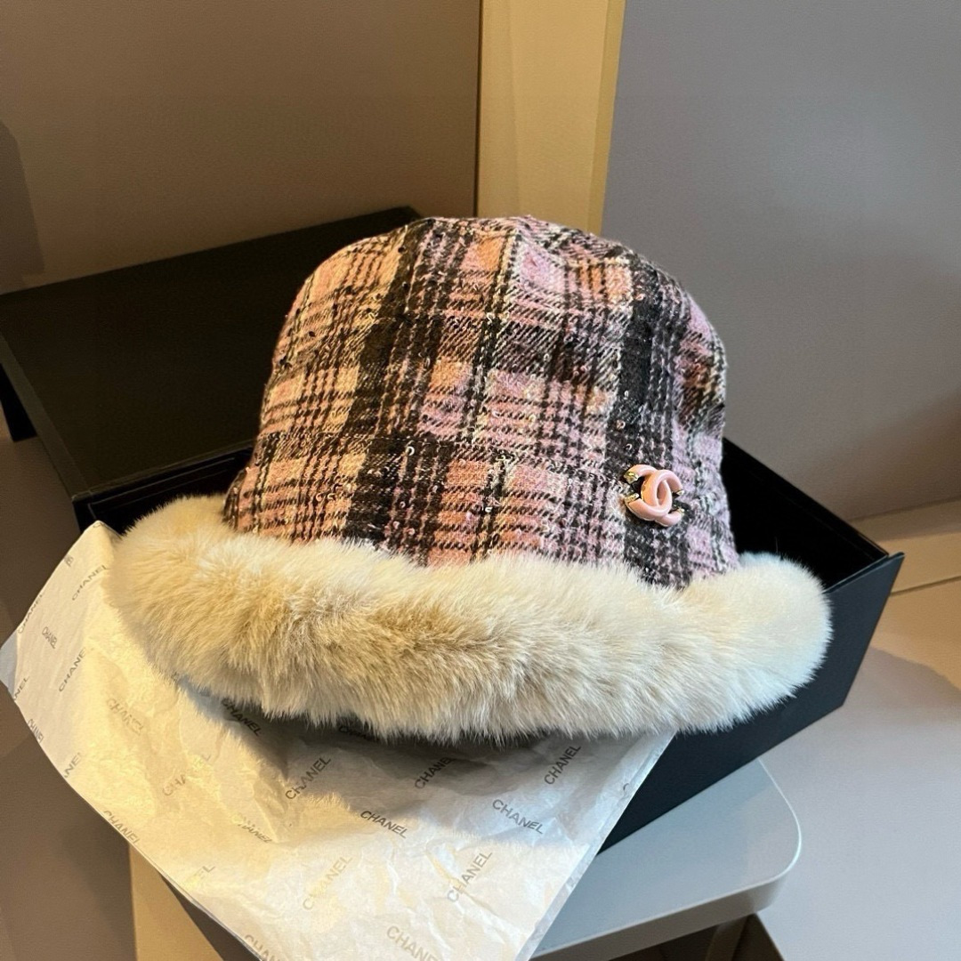 💕Chanel香奈儿加绒冷帽，渔夫帽 头围57cm