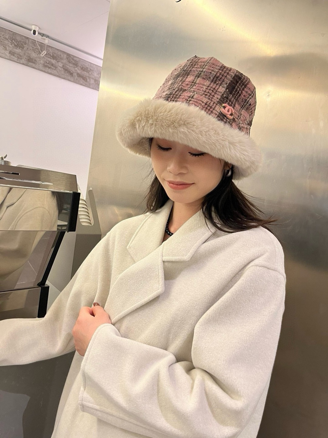 💕Chanel香奈儿加绒冷帽，渔夫帽 头围57cm