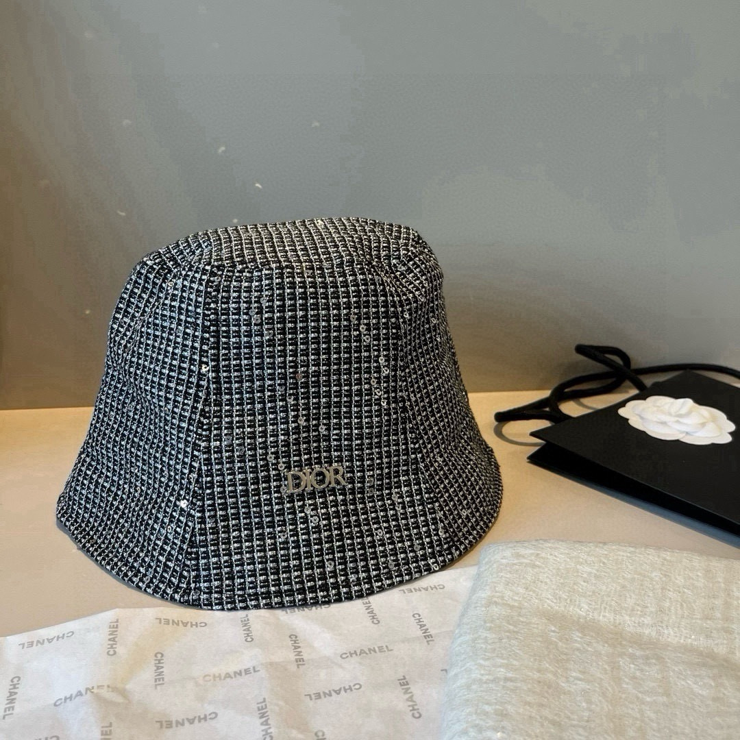 💕Dior新款渔夫帽，闪片渔夫帽，春秋新款，头围57cm