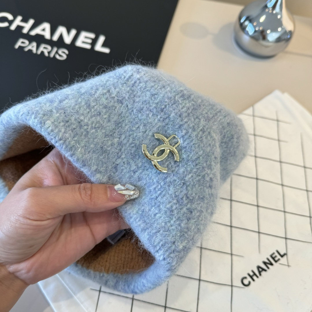 💕Chanel香奈儿羊毛毛线帽，百分百羊毛🦙面料，头围57cm