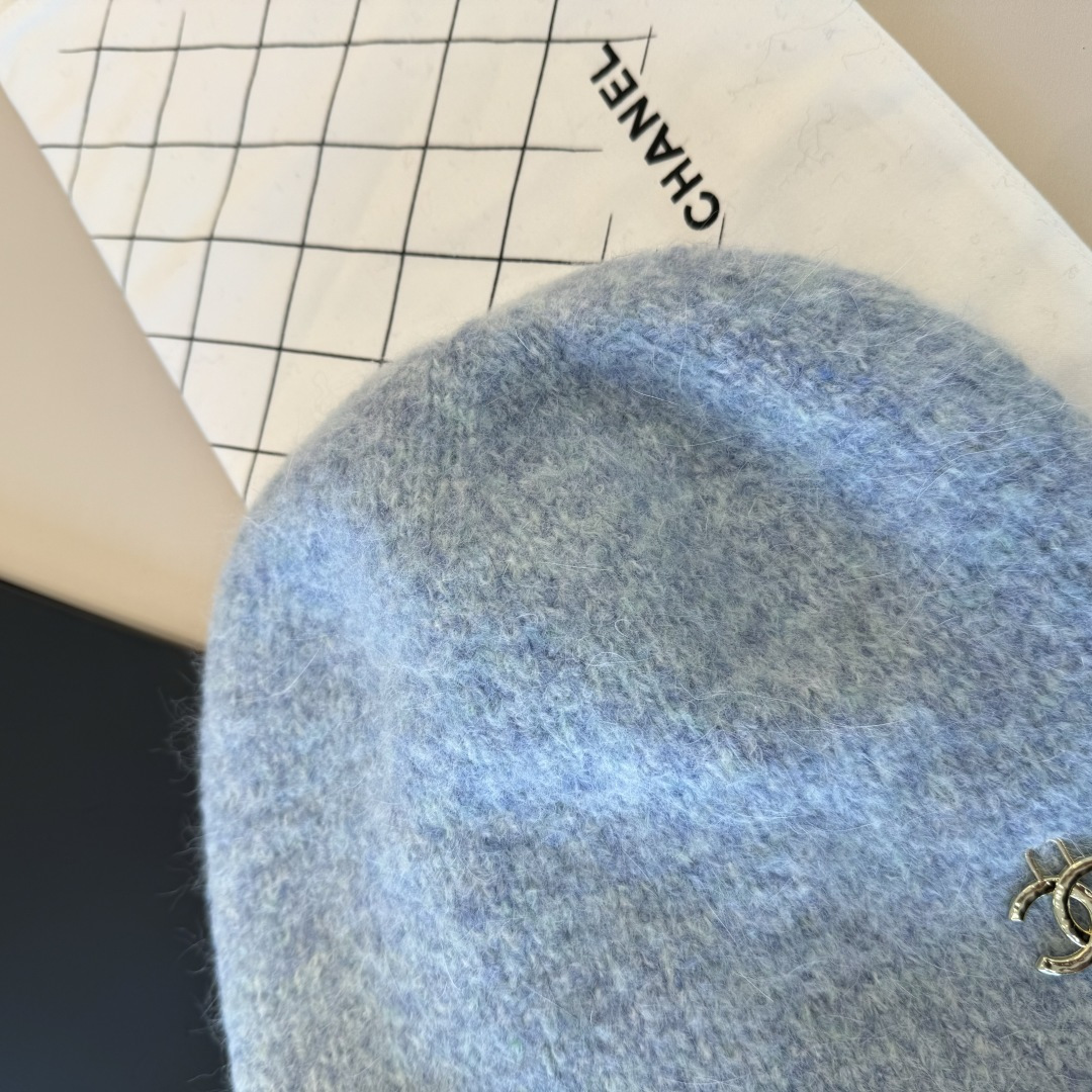 💕Chanel香奈儿羊毛毛线帽，百分百羊毛🦙面料，头围57cm