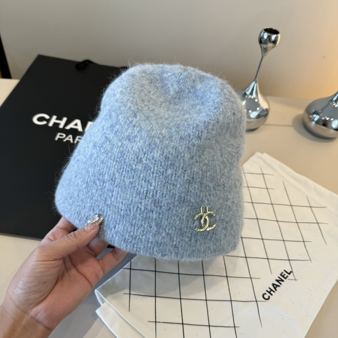 💕Chanel香奈儿羊毛毛线帽，百分百羊毛🦙面料，头围57cm