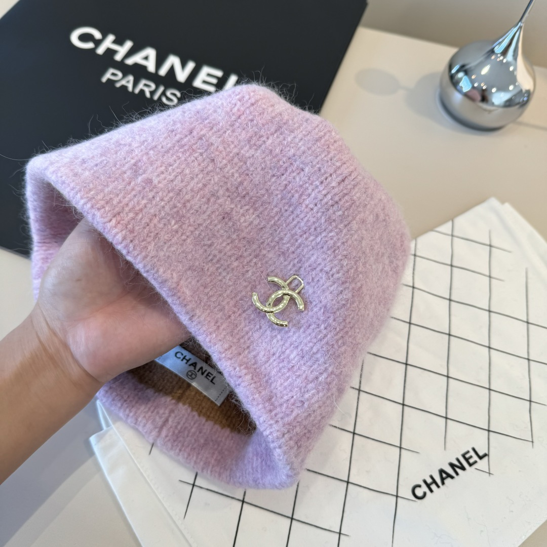 💕Chanel香奈儿羊毛毛线帽，百分百羊毛🦙面料，头围57cm