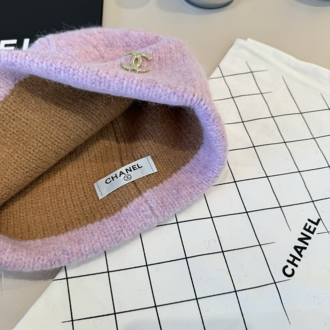 💕Chanel香奈儿羊毛毛线帽，百分百羊毛🦙面料，头围57cm