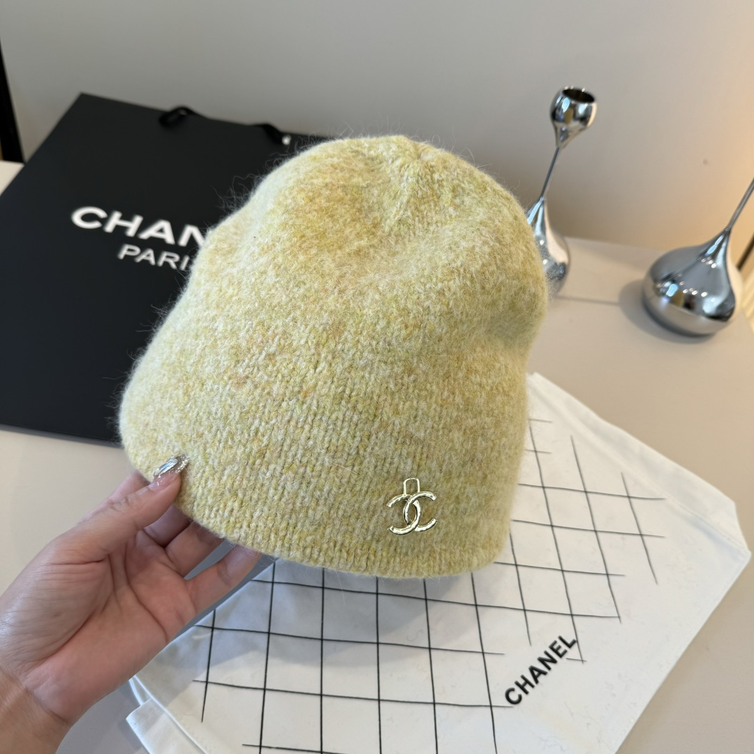 💕Chanel香奈儿羊毛毛线帽，百分百羊毛🦙面料，头围57cm