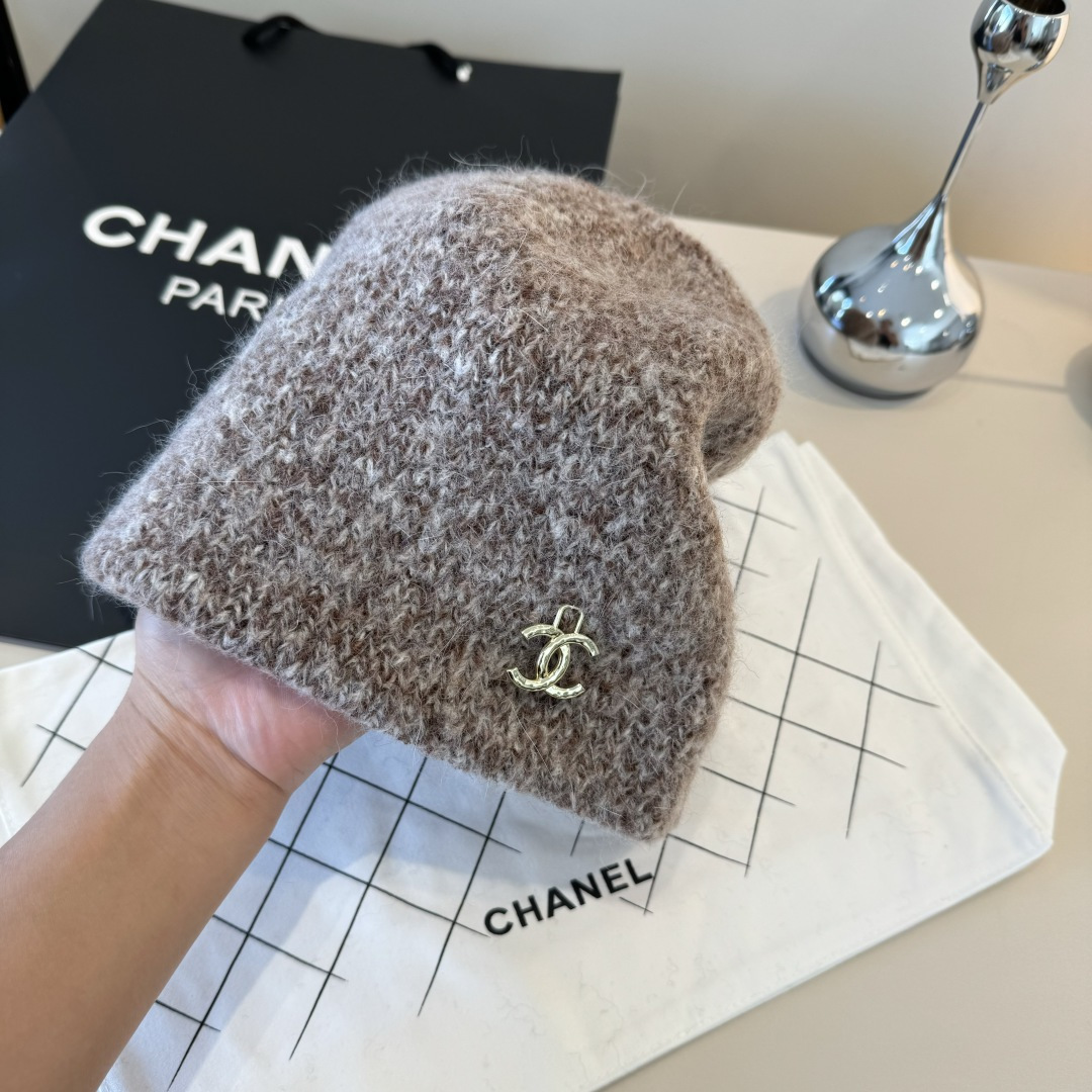 💕Chanel香奈儿羊毛毛线帽，百分百羊毛🦙面料，头围57cm