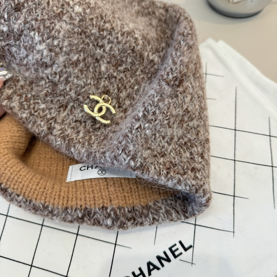 💕Chanel香奈儿羊毛毛线帽，百分百羊毛🦙面料，头围57cm