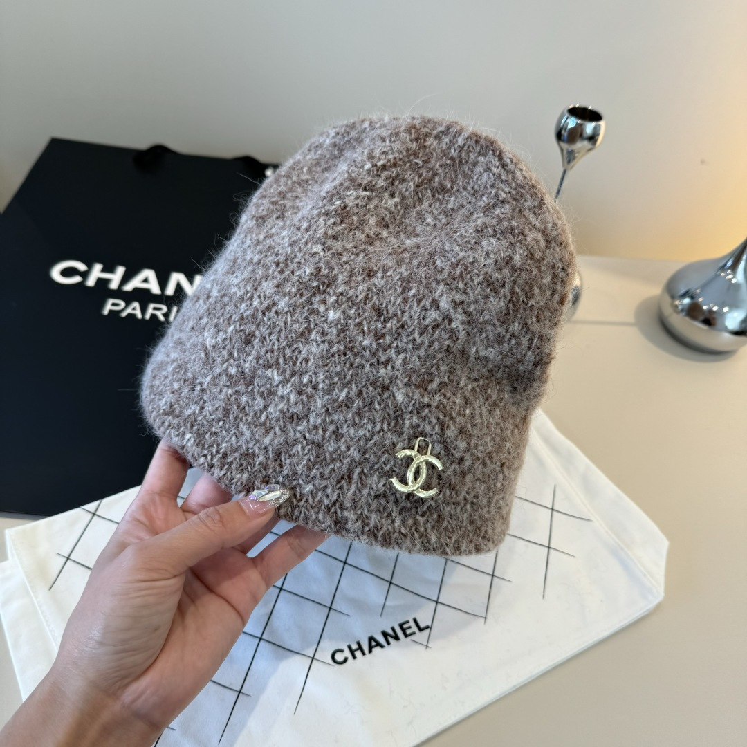 💕Chanel香奈儿羊毛毛线帽，百分百羊毛🦙面料，头围57cm