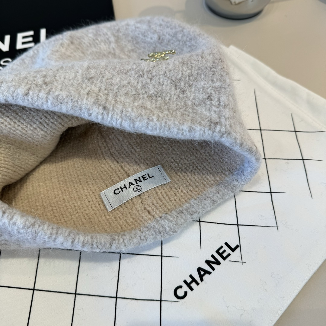 💕Chanel香奈儿羊毛毛线帽，百分百羊毛🦙面料，头围57cm
