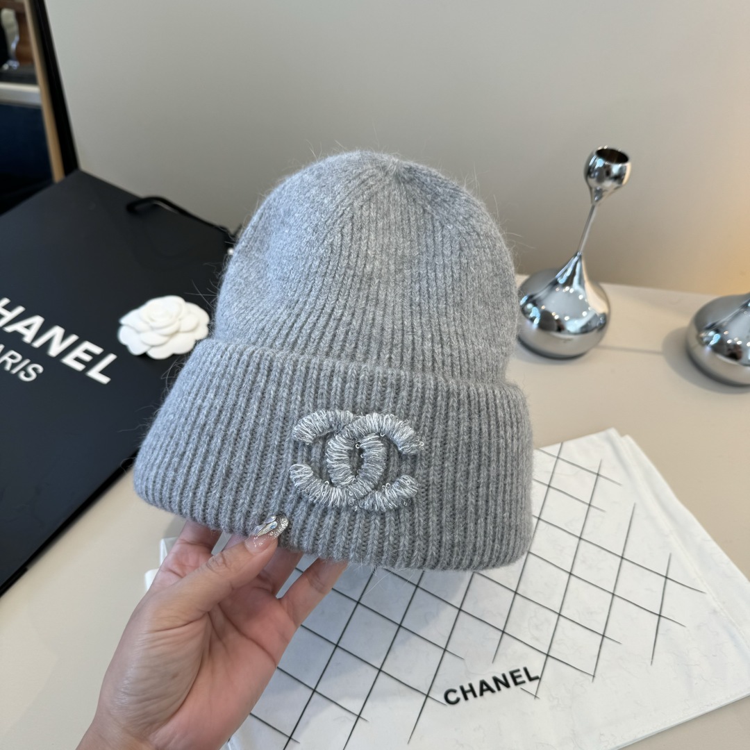 💕Chanel香奈儿新款毛线帽，加厚面料