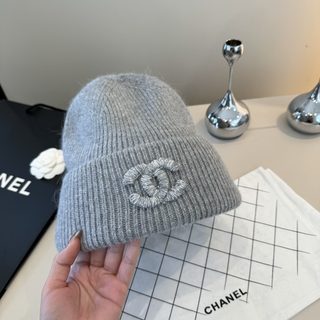 💕Chanel香奈儿新款毛线帽，加厚面料