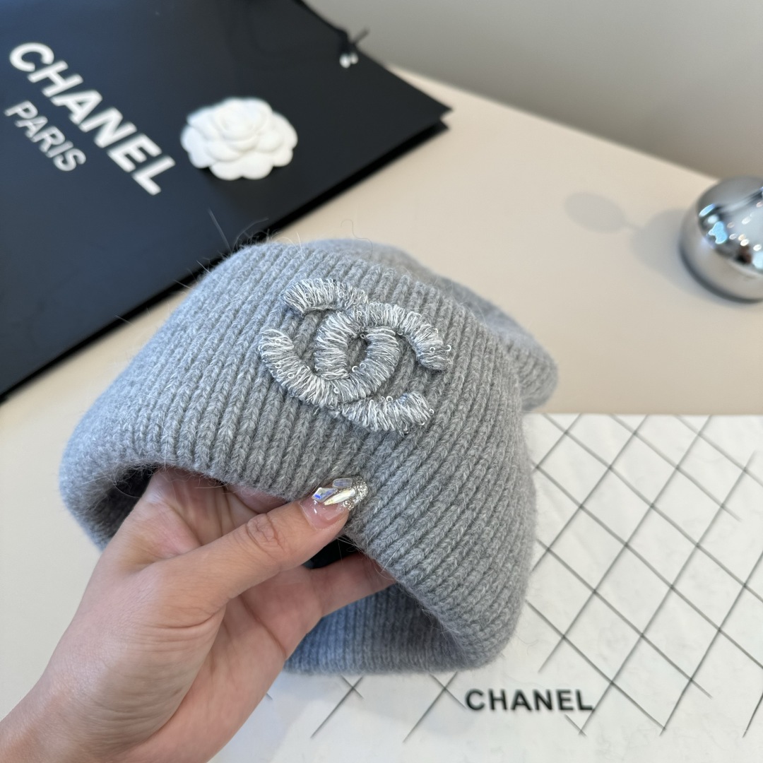 💕Chanel香奈儿新款毛线帽，加厚面料