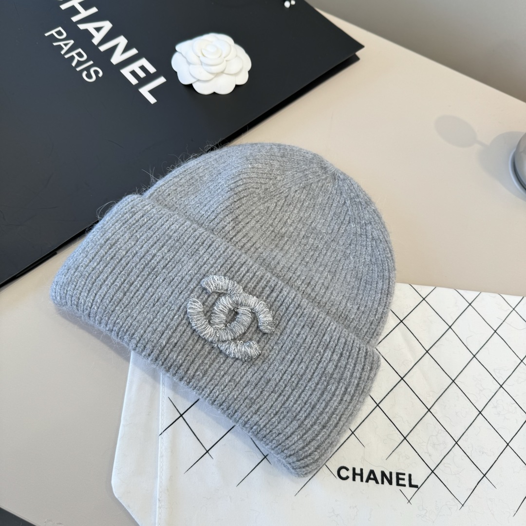 💕Chanel香奈儿新款毛线帽，加厚面料