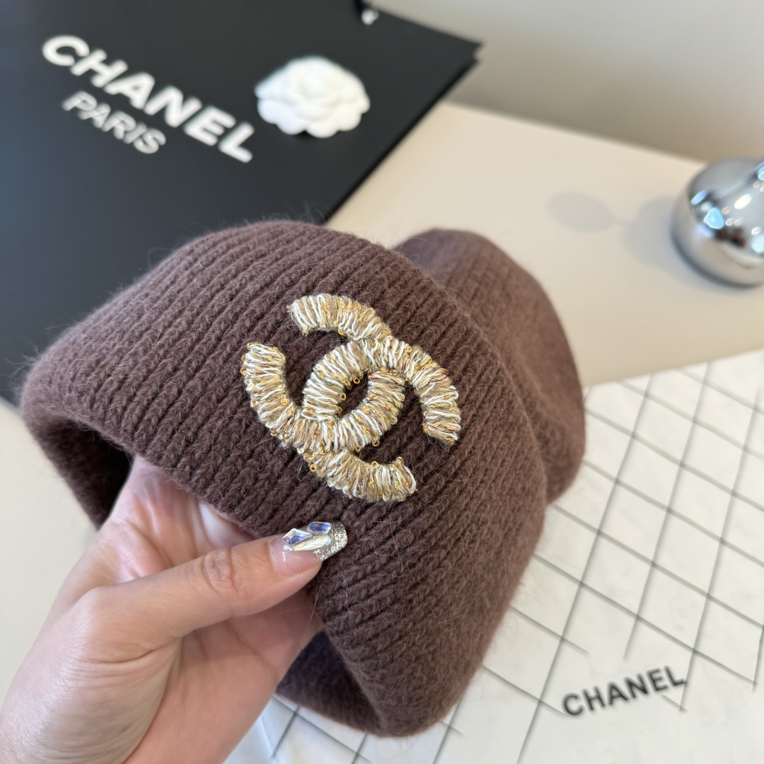 💕Chanel香奈儿新款毛线帽，加厚面料