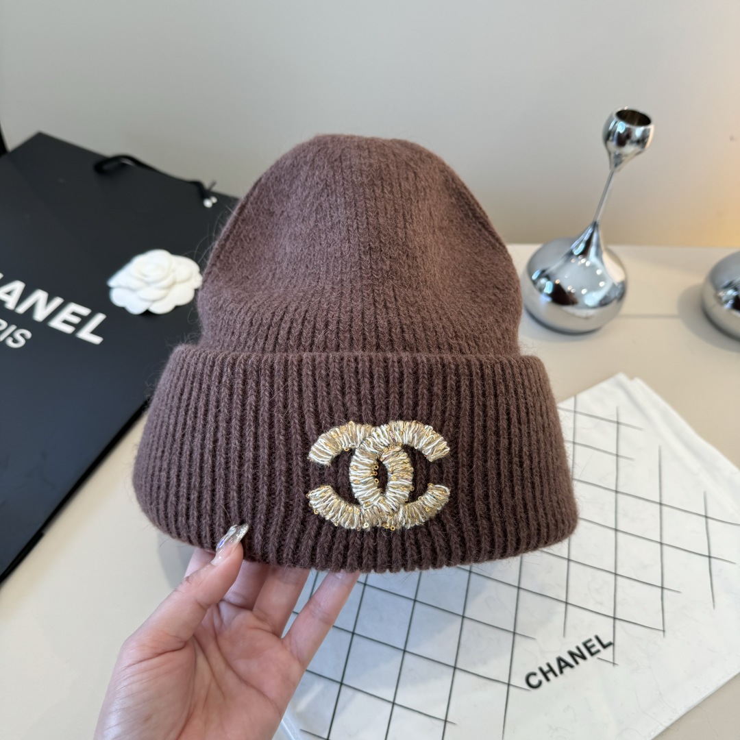 💕Chanel香奈儿新款毛线帽，加厚面料